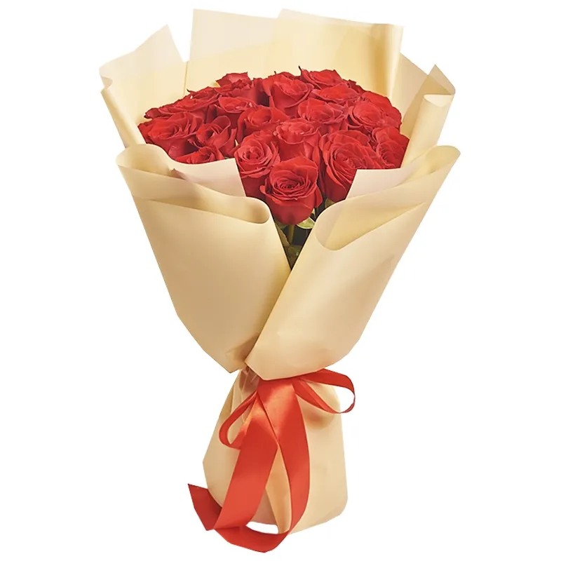 Букет из 21 алой розы (60 см)